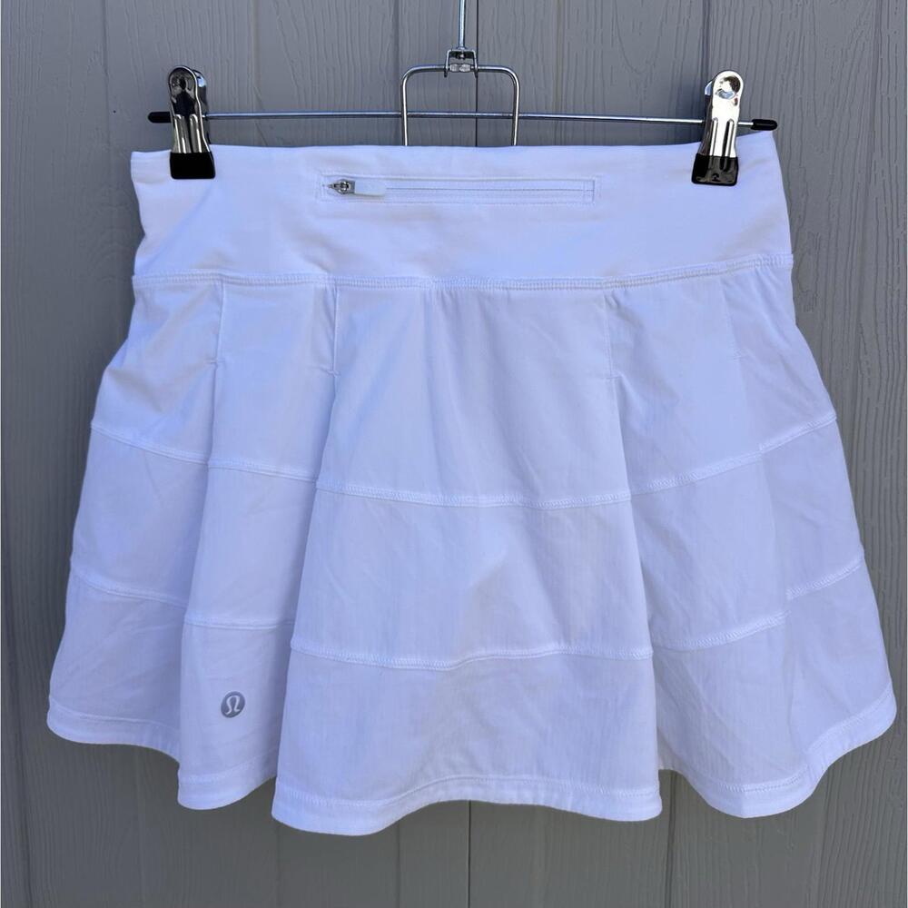 Lululemon Pace Rival Skirt Skort Women’s 2 White Pickleball Tennis Golf Gym Yoga